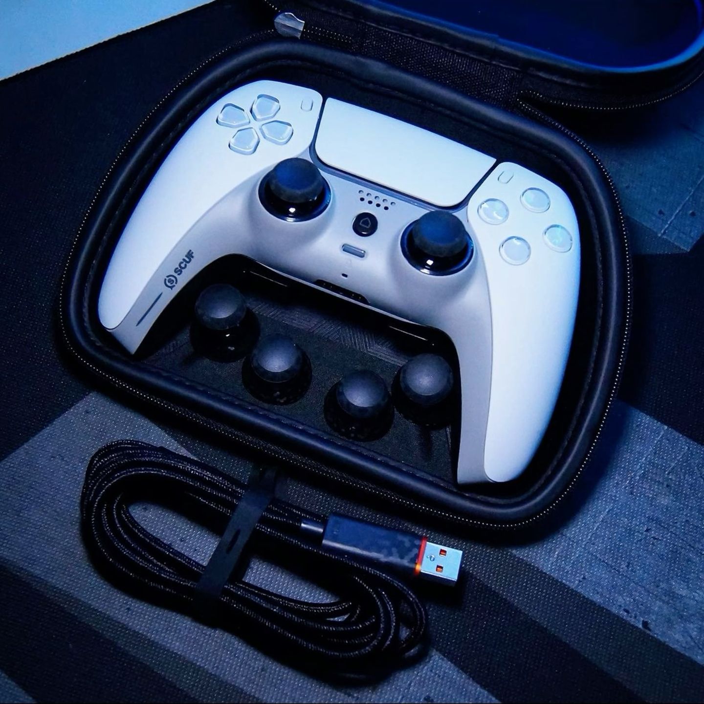 Modern gaming controller with soft lighting